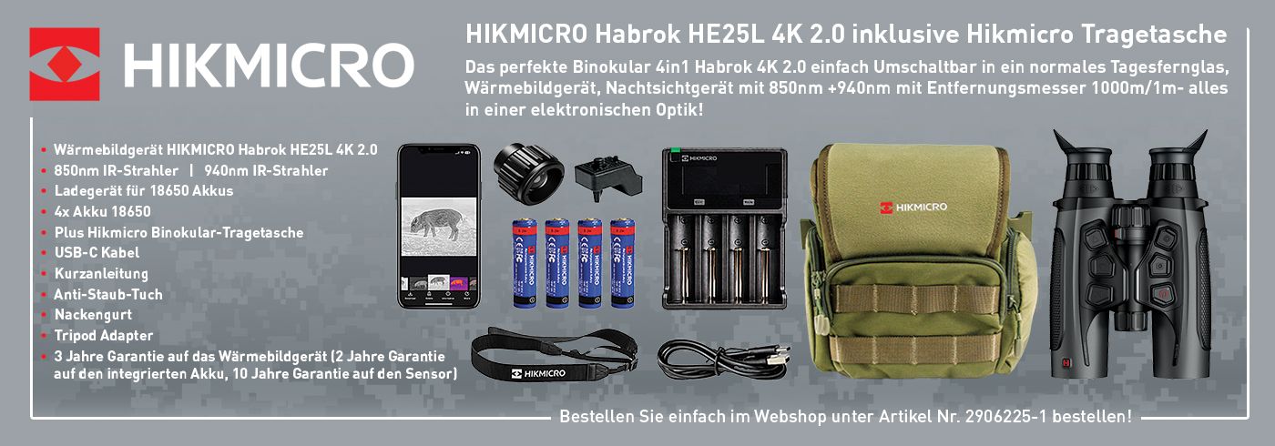 Hikmicro Habrok 2.0 4k 4in1 Binokular Optik inkl. Hikmicro Original Tragetasche