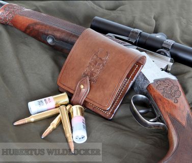 Premium Leder- Patronenetui Mix f. 2 Bchsen u. 2 Schrotpatron