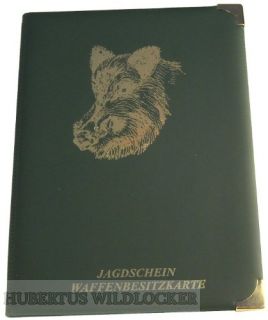 Jagdscheinetui - Waffenbesitzkartenetui – Motiv Keiler