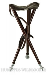 Dreibeinhocker mit Bodenteller Sitz Leder Dreibeinhocker mit Bodenteller Sitz Leder