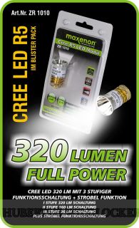 CREE LED R5 Power LED 320 Lumen 3 Funktion +Strobel