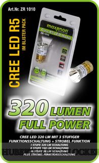 CREE LED R5 Power LED 320 Lumen 3 Funktion +Strobel CREE LED R5 Power LED 320 Lumen 3 Funktion +Strobel