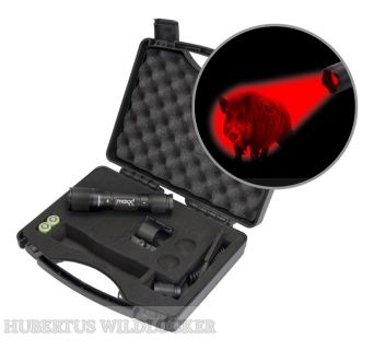 MAXENON Maxx 3 Pro Hunting Lampen Kit mit Magnethalterung mit roter CREE Power LED MS 3002 R
