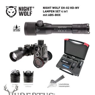 NIGHT WOLF XH-02 HD-NV FOCUS  38 mm LAMPEN IR-SET 4in1 in ABS-BOX mit Lampen Zubehr