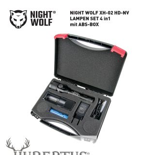 NIGHT WOLF XH-02 HD-NV FOCUS  38 mm LAMPEN IR-SET 4in1 in ABS-BOX mit Lampen Zubehr