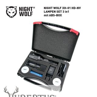 NIGHT WOLF XH-01 HD-NV FOCUS  44 mm LAMPEN IR SET 3in1, in ABS-BOX mit Lampen Zubehr