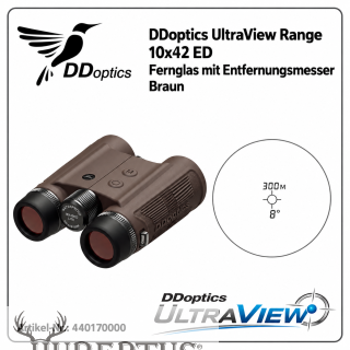 DDoptics Fernglas ULTRA VIEV RANGER 10x42 ED-Ferngl�ser mit Entfernungsmesser in braun