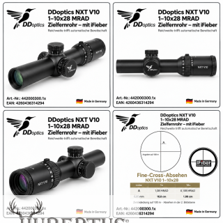 DDoptics NXT V10 1-10x28 MRAD Zielfernrohr – mit iFieber ( Reichweite trifft automatische Bereitschaft )