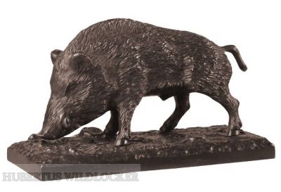 Bronzeplastik Keiler beim Brechen Bronzeplastik Keiler beim Brechen