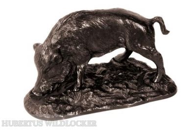 Bronzeplastik Keiler beim Brechen Bronzeplastik Keiler beim Brechen