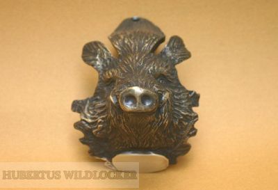 Keilerwaffenabdeckungen - Keilerhaupt Bronzeguss HU-BR59