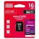 Speicherkarte micro SD GOODRAMmicroSDHC 16GB Class 10 UHS1 + SD Adapter Art. Nr. 70020